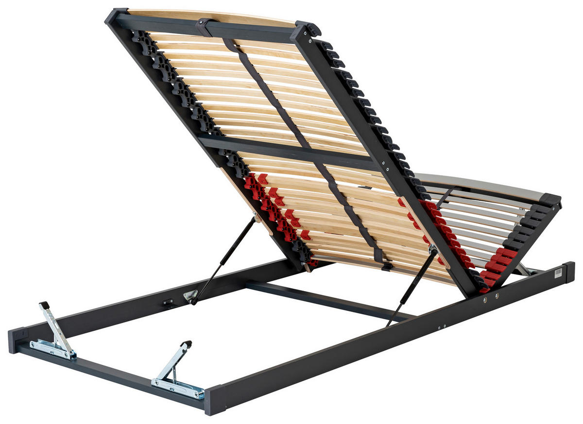 LATTENROST 140/200 cm Fußteil, Kopfteil verstellbar, Birke, Buche  - Naturfarben/Grau, Basics, Holz (140/200cm) - Hukla