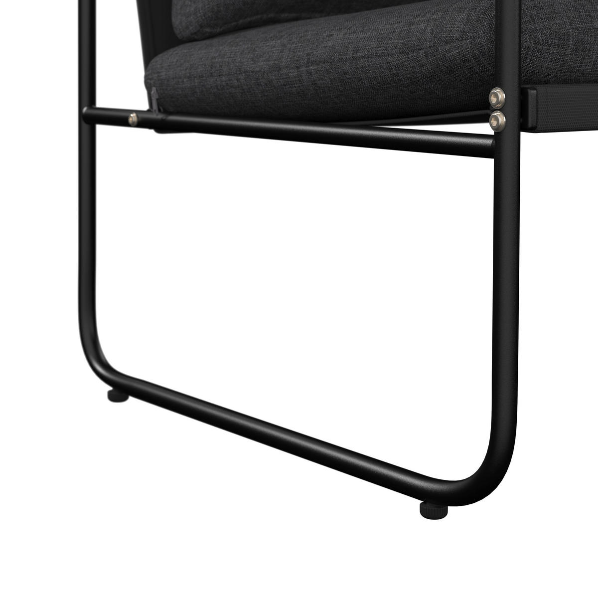 LOUNGEGARNITUR Eisen  - Anthrazit/Schwarz, MODERN, Glas/Textil (125/75/76cm) - Ambia Garden