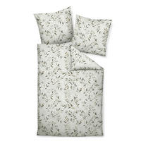 BETTWÄSCHE DAVOS Biber 135/200 cm  - Grau/Grün, Design, Textil (135/200cm) - Janine