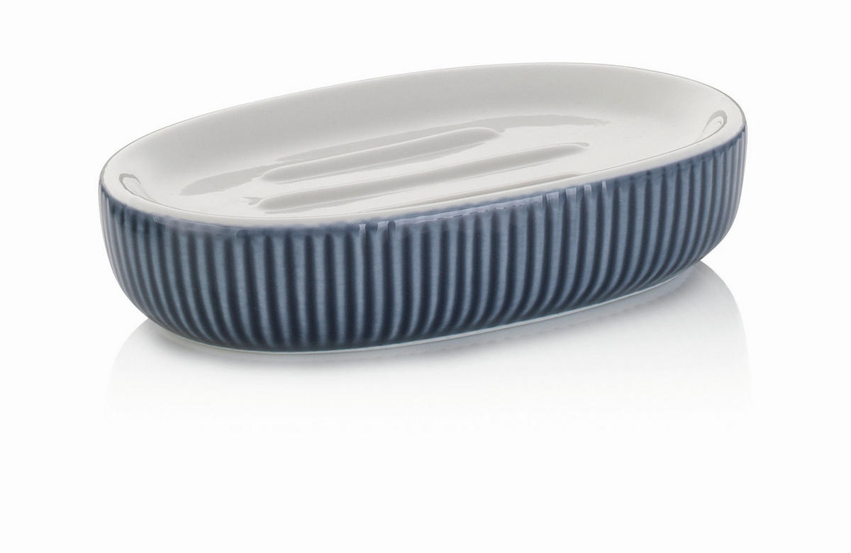 SEIFENSCHALE Keramik  - Blau, Basics, Keramik (8,5/3/13,5cm) - Kela