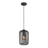VISEČA NIHALNA SVETILKA  Cage      16/150 cm     40,0 W E27 - črna/peščene barve, Design, kovina/tekstil (16/150cm) - Schöner Wohnen