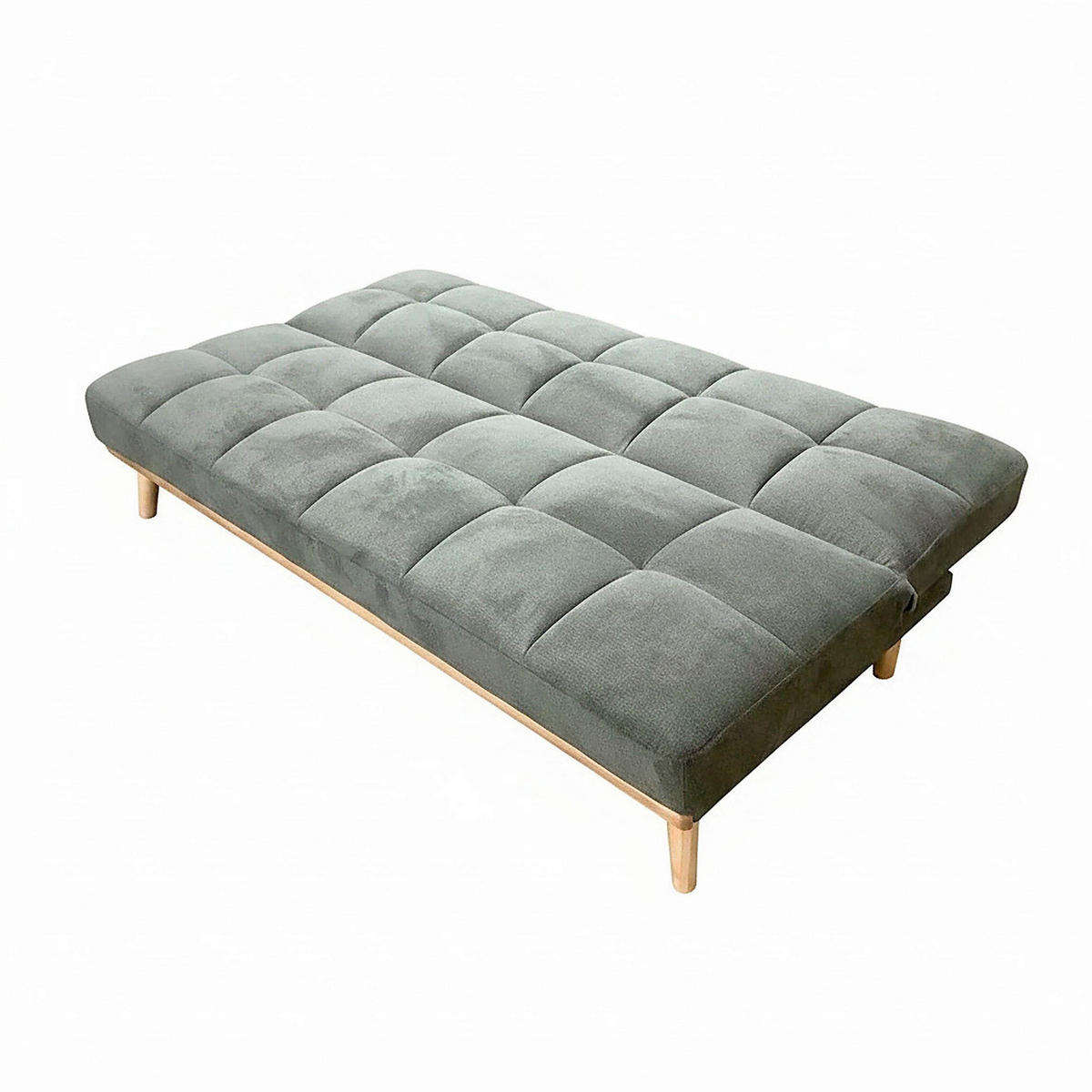 SCHLAFSOFA UNDICI in Webstoff Grün  - Naturfarben/Grün, Design, Holz/Textil (190/84/80cm) - P & B