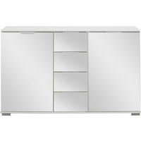KOMMODE  in 130/83/41 cm  - Alufarben/Weiß, Design, Glas/Holzwerkstoff (130/83/41cm) - Carryhome