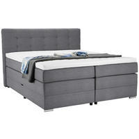 BOXSPRINGBETT 180/200 cm  in Hellgrau  - Silberfarben/Hellgrau, Konventionell, Holz/Holzwerkstoff (180/200cm) - Moderano