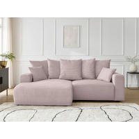 ECKSOFA Ottomane links  ATILLA Lila Cord  - Lila/Schwarz, MODERN, Kunststoff/Textil (149/244cm)