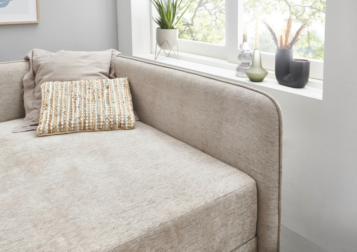 BOXBETT 120/200 cm  in Beige  - Beige/Schwarz, Design, Holz/Textil (120/200cm) - Boxxx