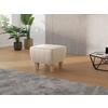 HOCKER Mikrofaser Beige  - Eichefarben/Beige, KONVENTIONELL, Holz/Textil (56/46/56cm) - Sit & More