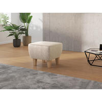 HOCKER Mikrofaser Beige  - Eichefarben/Beige, KONVENTIONELL, Holz/Textil (56/46/56cm) - Sit & More