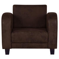 SESSEL in Lederlook Dunkelbraun  - Dunkelbraun, Design, Holz/Textil (92/80/89cm) - Livetastic