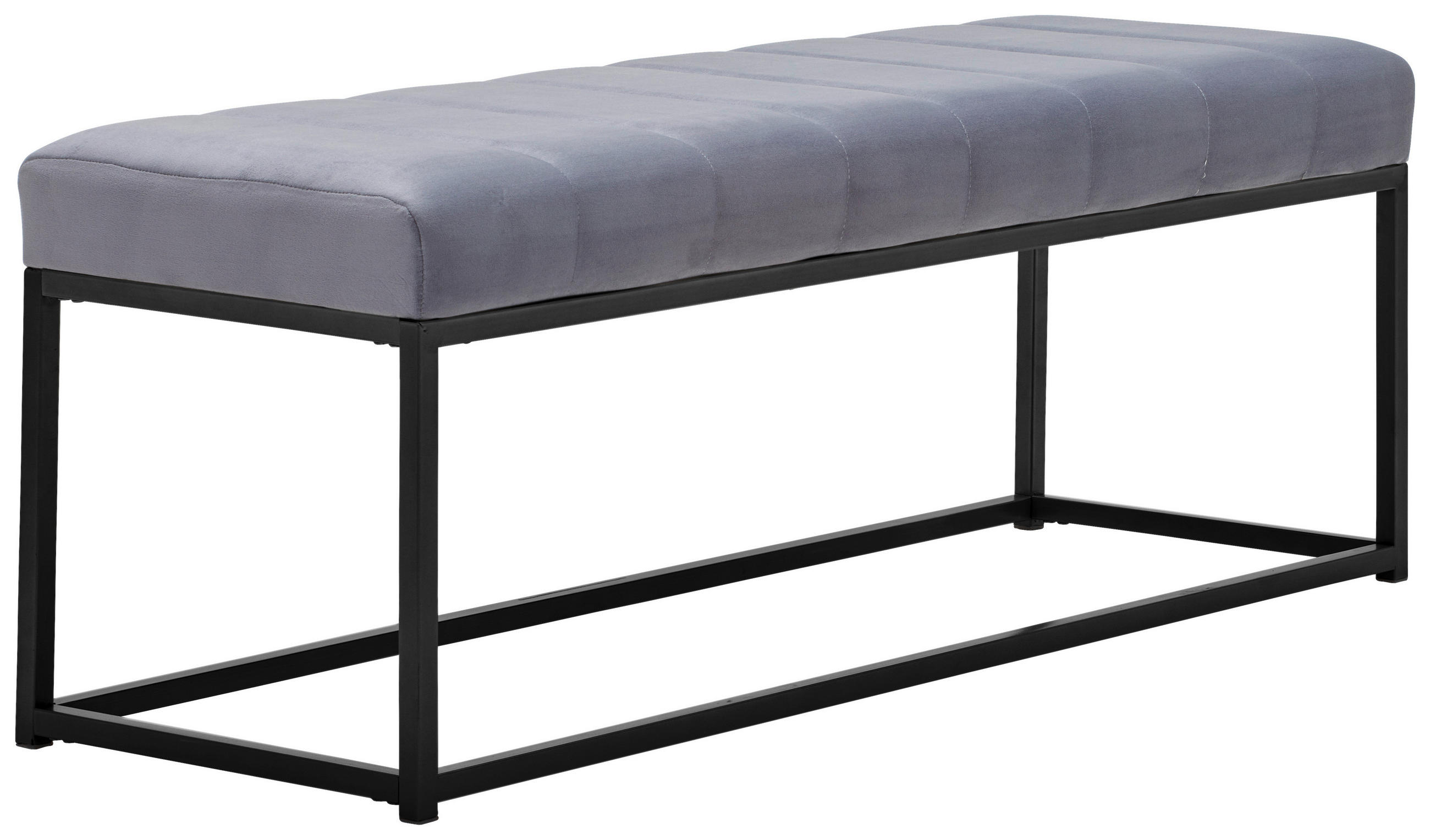 KLOP, kovina, tekstil siva, črna  - črna/siva, Trendi, kovina/tekstil (120/45/43cm) - Xora