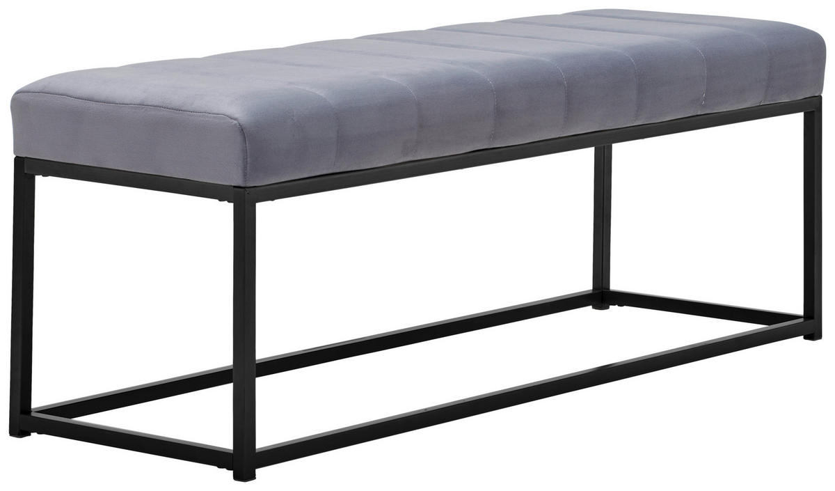 KLOP, kovina, tekstil siva, črna  - črna/siva, Trendi, kovina/tekstil (120/45/43cm) - Xora