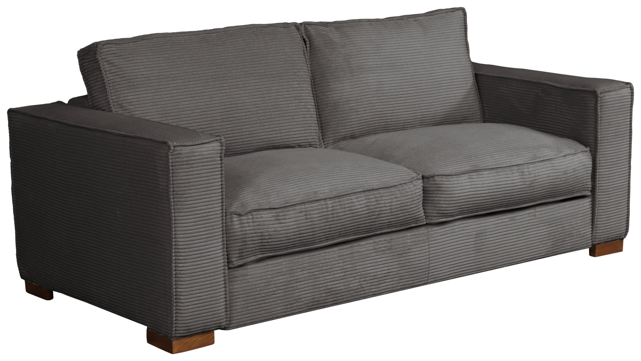 SCHLAFSOFA Cord Grau  - Dunkelbraun/Grau, Design, Holz/Textil (203/85/99cm) - MID.YOU
