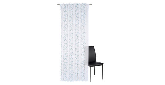 FERTIGVORHANG transparent  - Petrol/Weiß, KONVENTIONELL, Textil (140/245cm) - Esposa