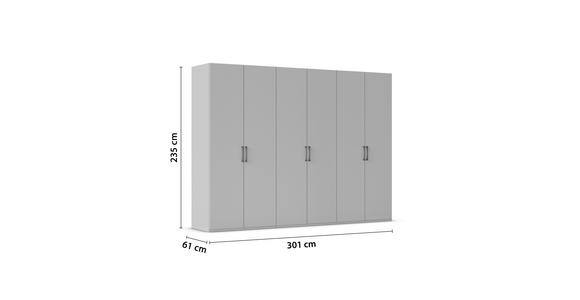 DREHTÜRENSCHRANK 301/235/61 cm,  in Champagner, 6-türig  - Edelstahlfarben/Champagner, Basics, Holzwerkstoff/Metall (301/235/61cm) - Novel