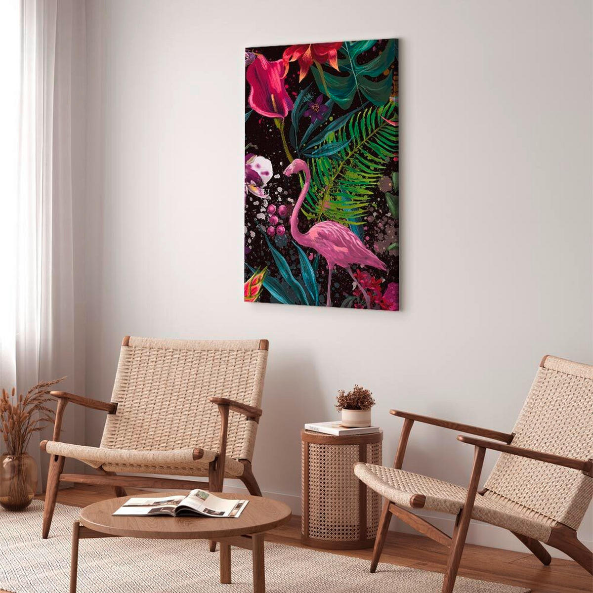 LEINWANDBILD Abstraktes, Tiere, Blumen, Blätter 80/120/1,2 cm  - Multicolor, Basics, Holz/Textil (80/120/1,2cm) - artgeist