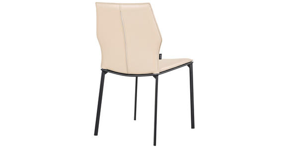 STUHL Echtleder Taupe - Taupe/Schwarz, Design, Leder/Metall (48/85/57,5cm) - Novel
