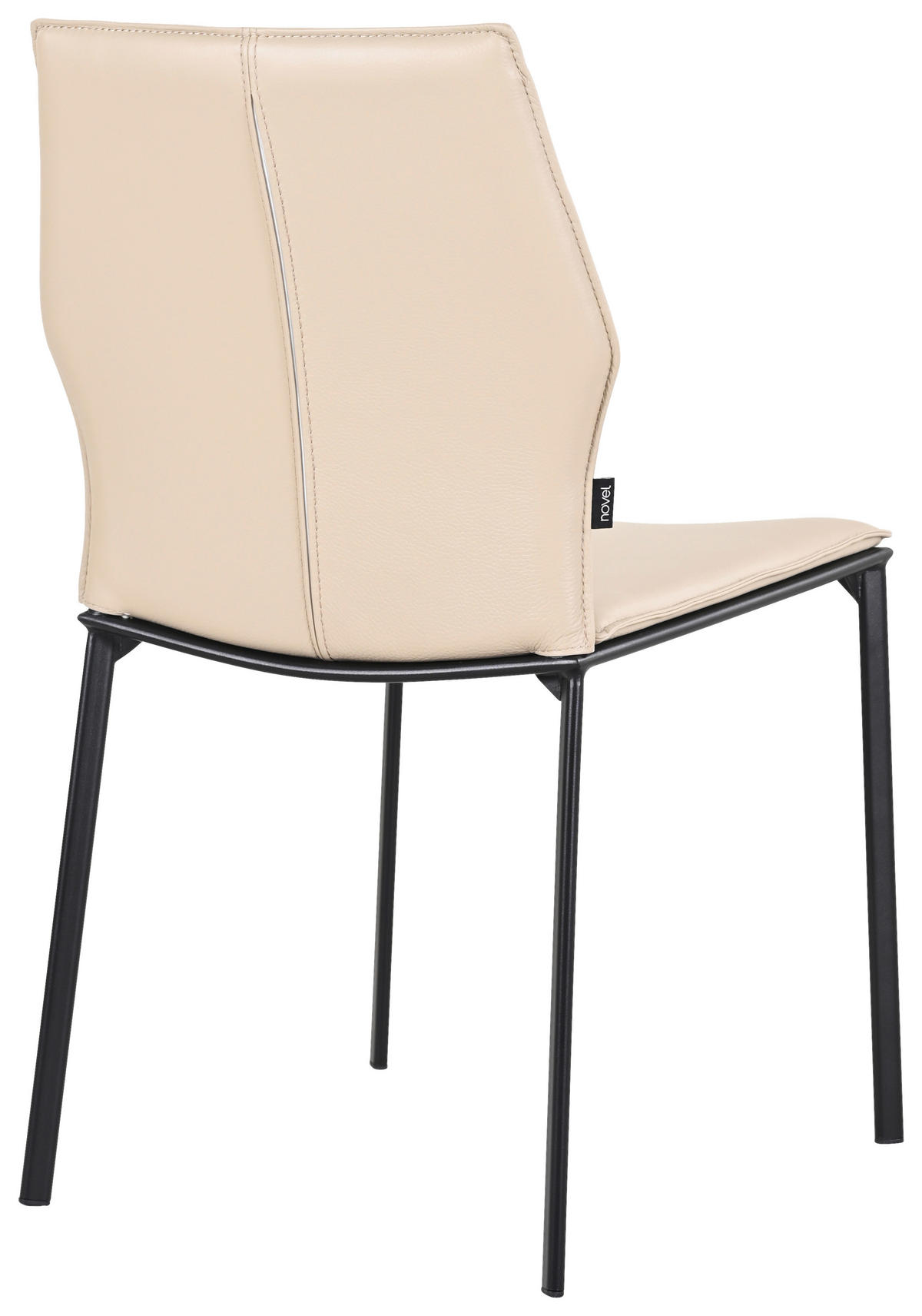 STUHL Echtleder Taupe  - Taupe/Schwarz, Design, Leder/Metall (48/85/57,5cm) - Novel