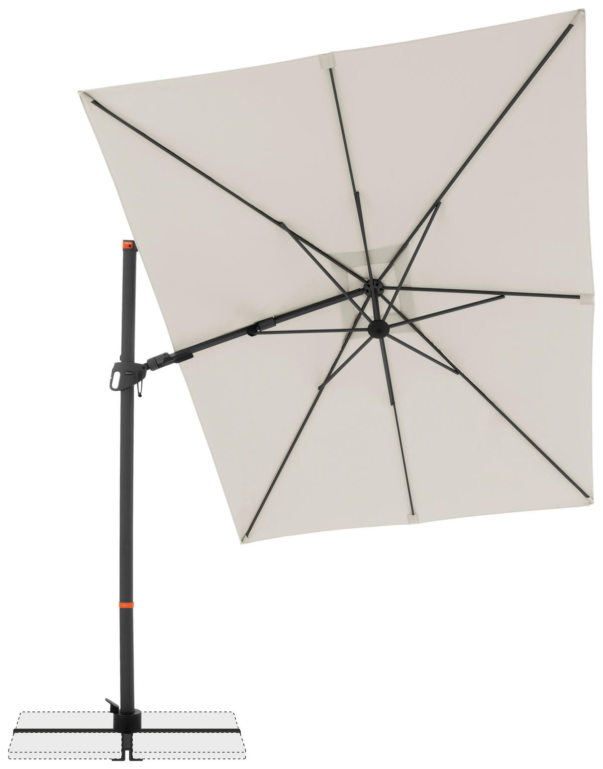 AMPELSCHIRM 300x240 cm  - Anthrazit/Naturfarben, Basics, Textil/Metall (320/240cm) - Doppler