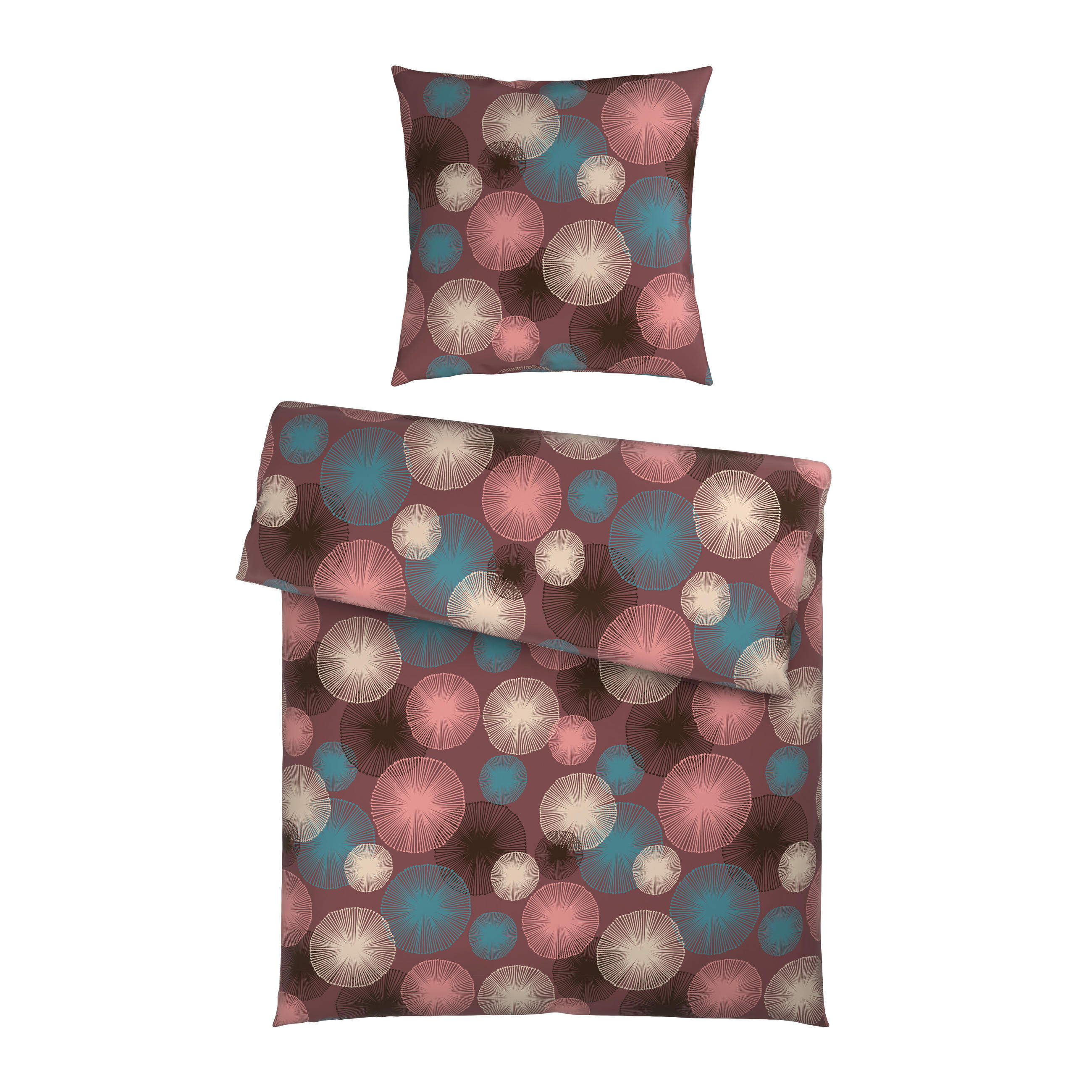 BETTWÄSCHE Satin 135/200 cm  - Blau/Braun, Textil (135/200cm) - Esposa