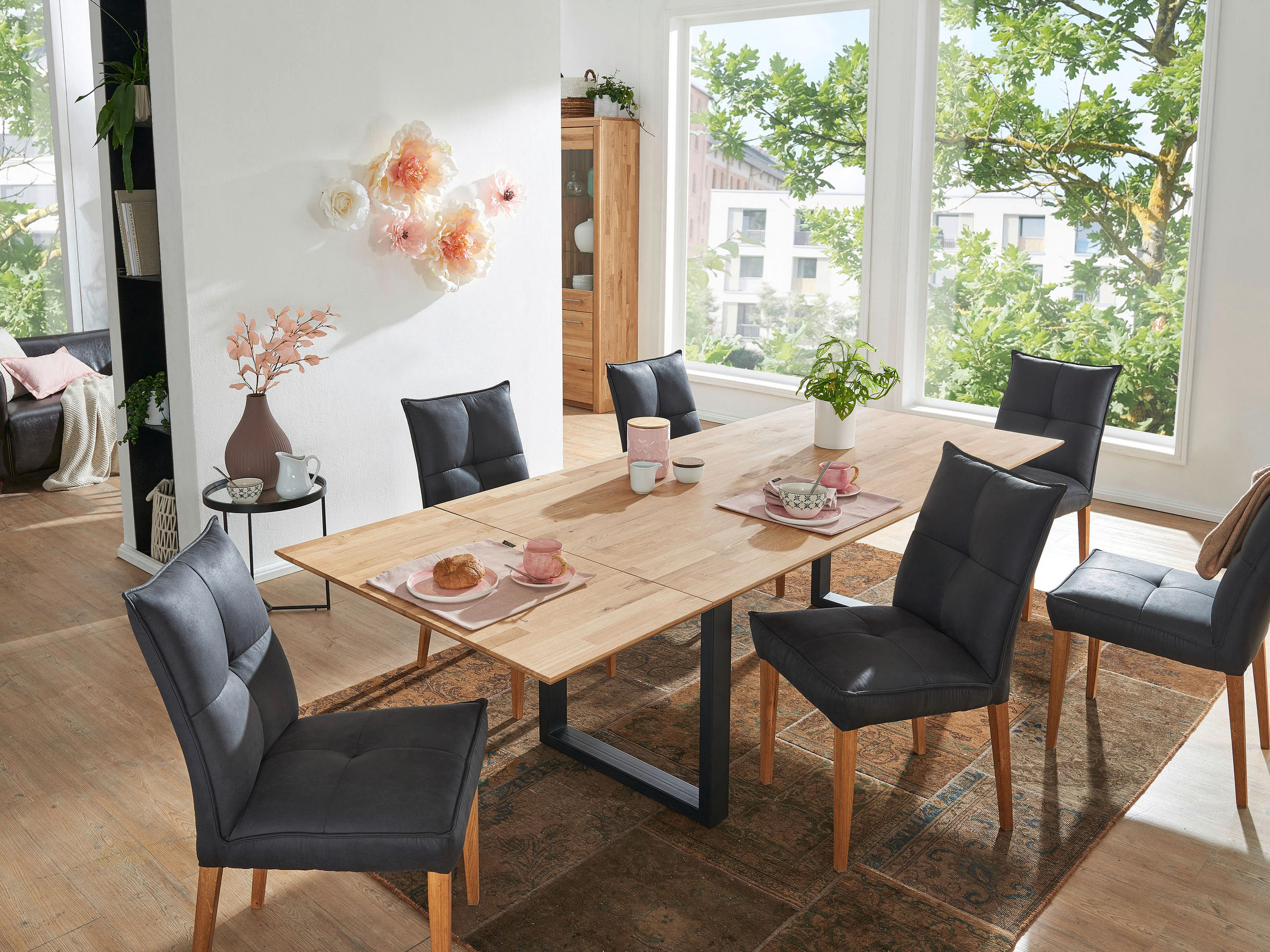 ÉTKEZŐASZTAL - vad tölgy, Konventionell, fa/fém (180/90/75cm) - Livetastic
