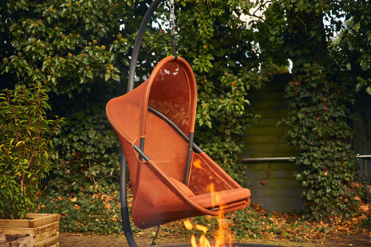 HÄNGESESSEL 123/195/106 cm  - Anthrazit/Rot, KONVENTIONELL, Kunststoff/Textil (123/195/106cm) - Siena Garden