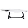 COUCHTISCH ESG 130/70/48 cm oval Anthrazit, Weiß  - Anthrazit/Weiß, Design, Glas/Keramik (130/70/48cm) - Dieter Knoll