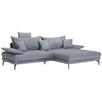 ECKSOFA PRATO Grau Mikrofaser  - Schwarz/Grau, MODERN, Textil/Metall (292/176cm) - MID.YOU
