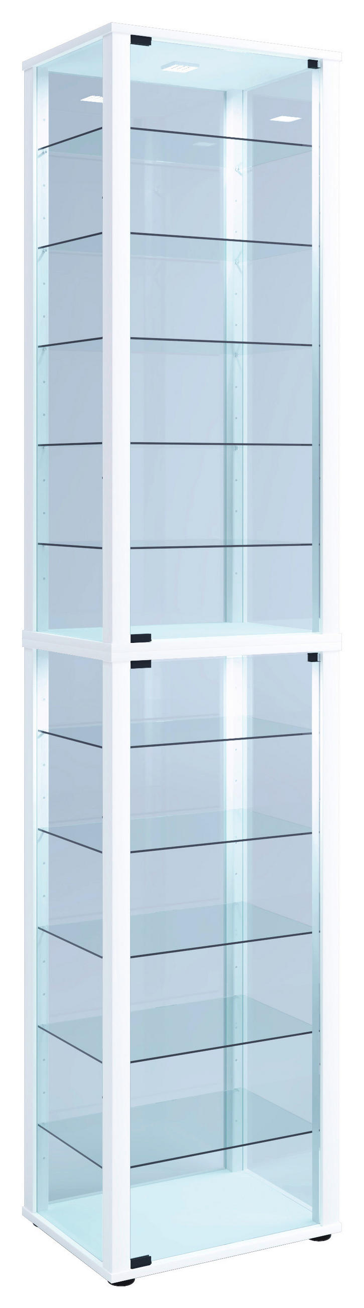 VITRINE in Weiß  - Schwarz/Weiß, MODERN, Glas/Holzwerkstoff (50/227/38cm) - MID.YOU