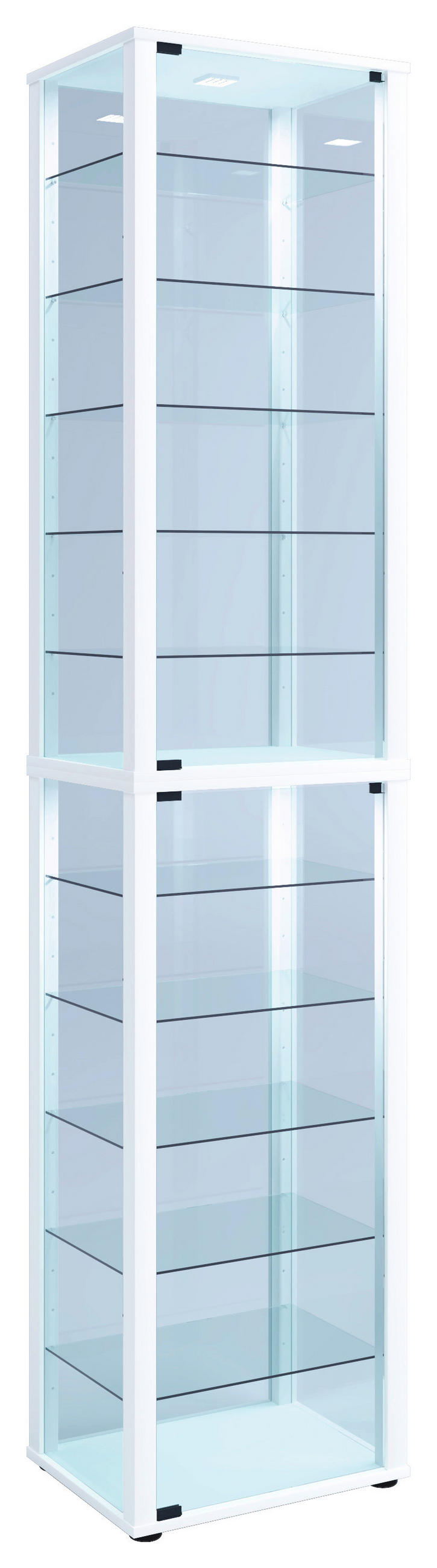 VITRINSKÅP  i vit  - vit/svart, Modern, trämaterial/glas (50/227/38cm) - MID.YOU