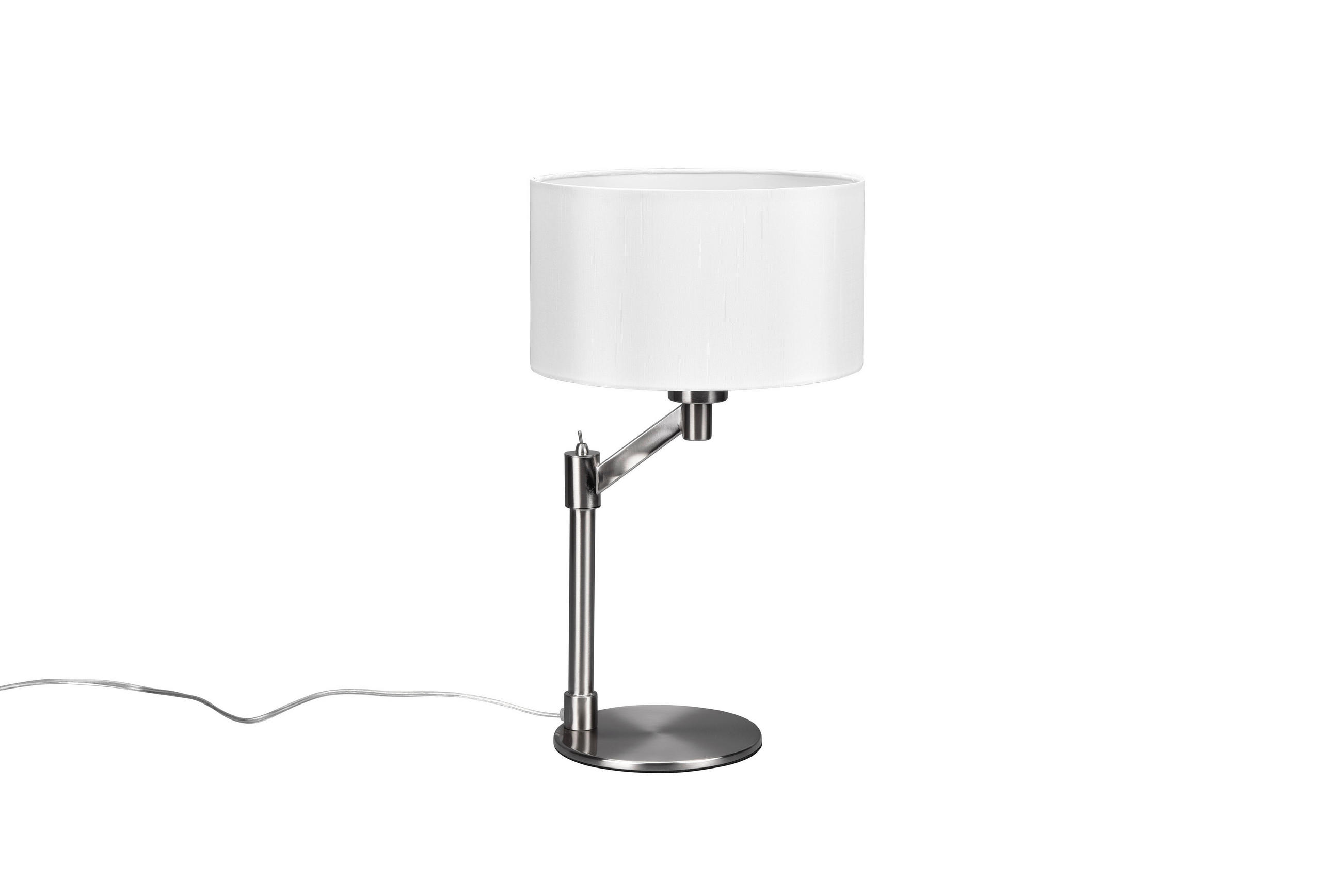 BORDSLAMPA CASSIO 28/48,3 cm   - vit/nickelfärgad, Basics, metall/textil (28/48,3cm) - Trio Leuchten