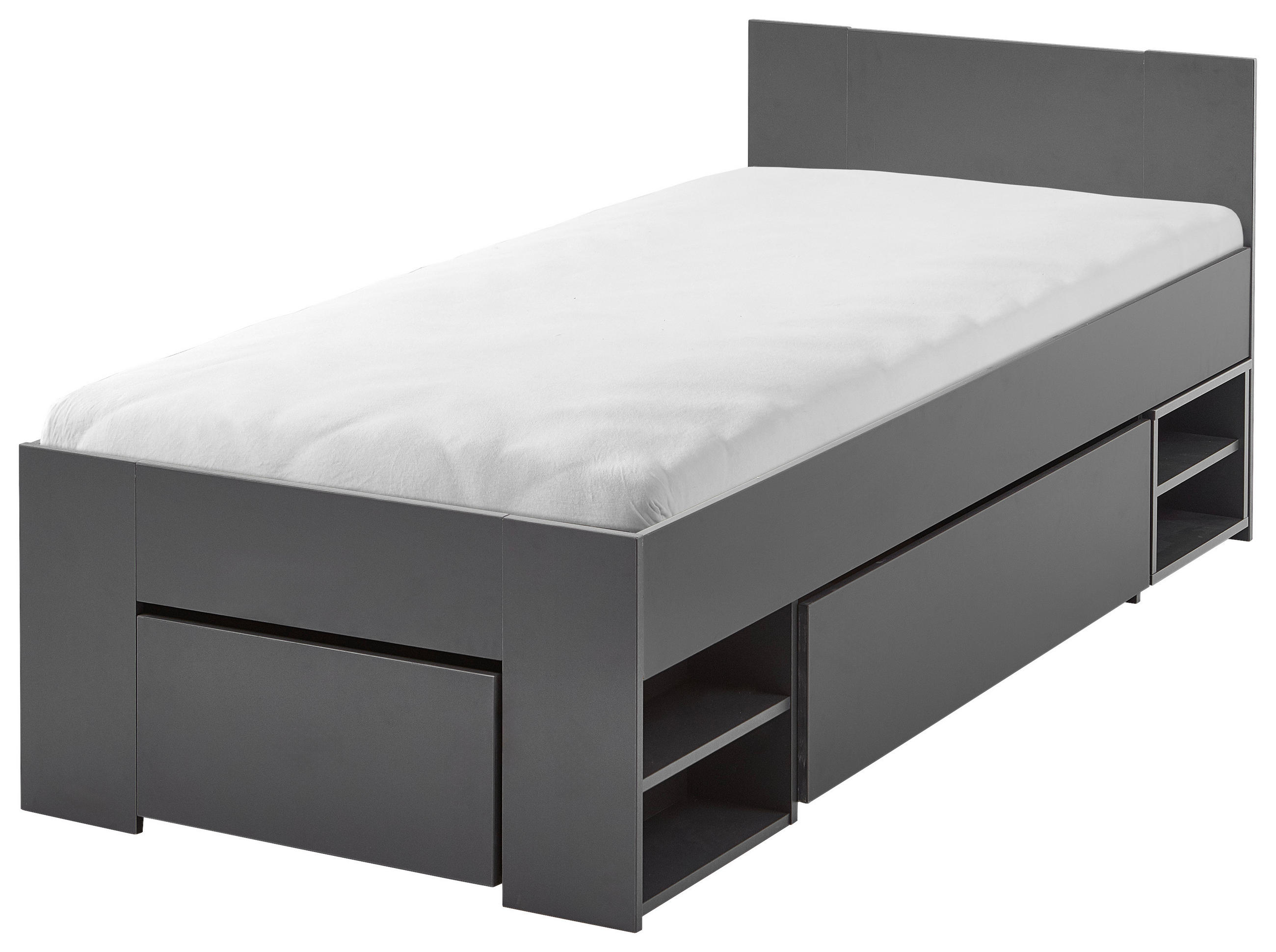 Stauraumbett mit Bettladen 90x200cm Azurro Anthrazit