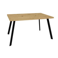 ESSTISCH in Metall, Holzwerkstoff 140/90/76 cm   - Eichefarben/Schwarz, KONVENTIONELL, Holzwerkstoff/Metall (140/90/76cm) - Hom`in