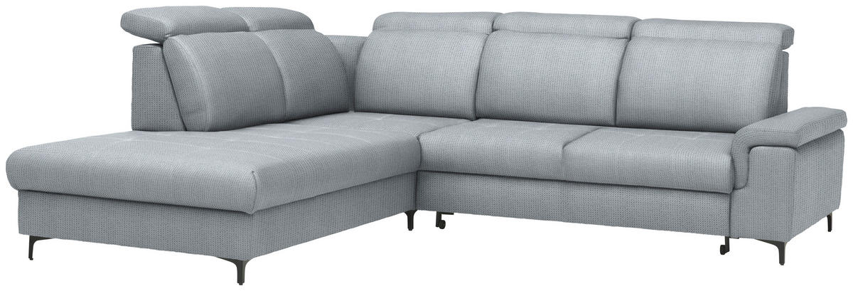 ECKSOFA  in Struktur Grau  - Schwarz/Grau, Design, Textil/Metall (270/292cm) - Stylife