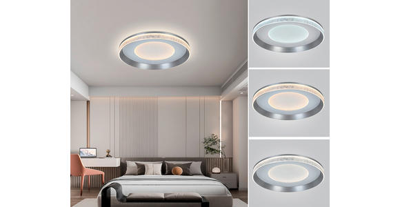 LED-DECKENLEUCHTE 40/9 cm   - Dunkelgrau/Transparent, Design, Kunststoff/Metall (40/9cm) - Novel
