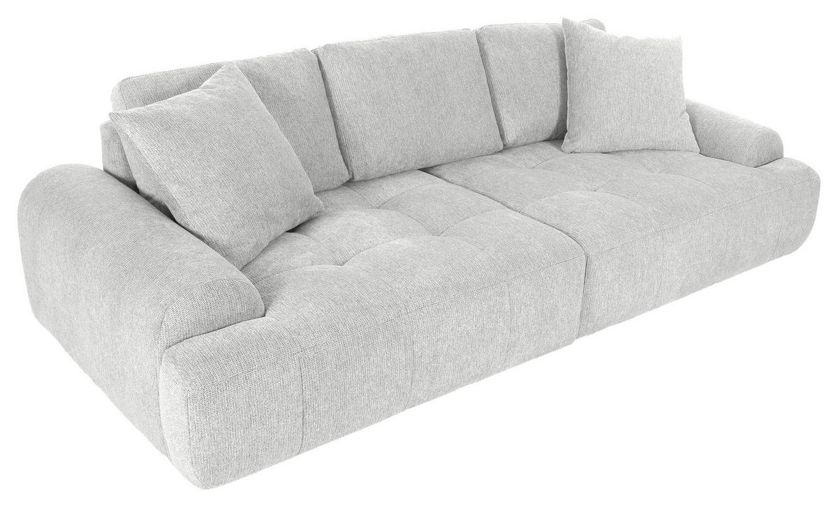 BIGSOFA Flachgewebe Beige  - Beige/Schwarz, KONVENTIONELL, Kunststoff/Textil (276/95/130cm) - Carryhome