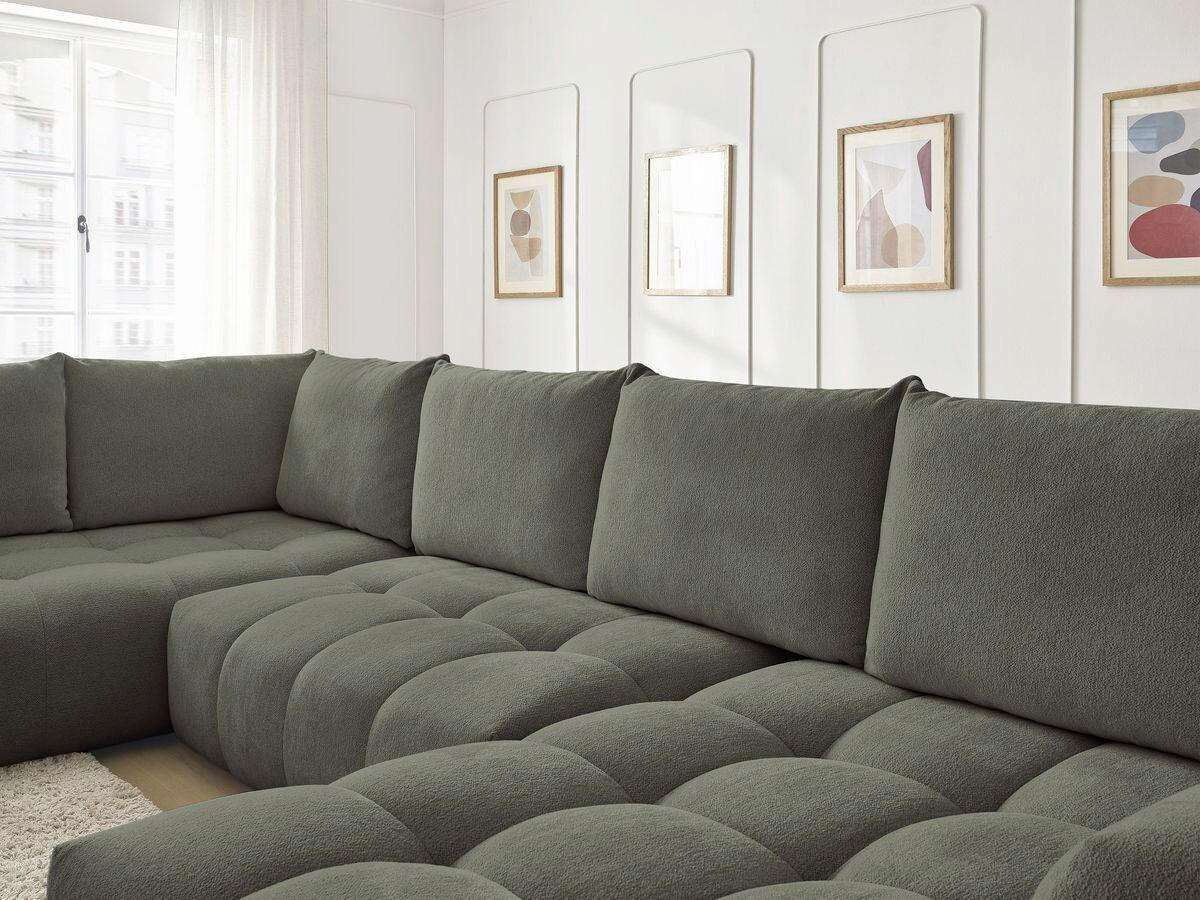 ECKSCHLAFSOFA EVEREST  mit Rücken echt, Armteil links, Armteil rechts Flachgewebe Grün  - Schwarz/Grün, MODERN, Kunststoff/Textil (212/423/198cm)