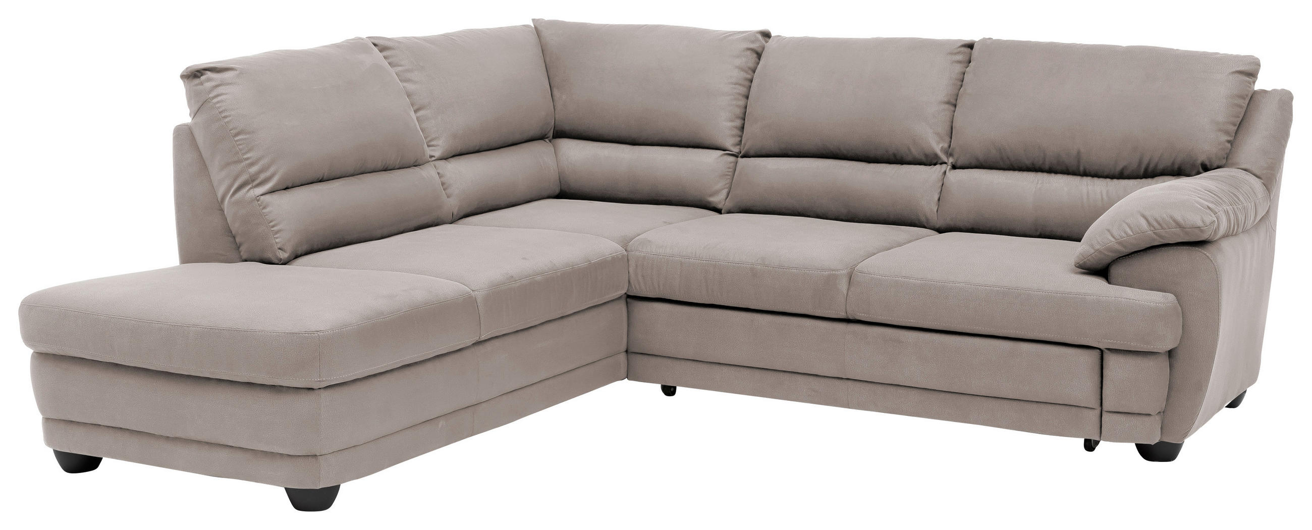 ECKSOFA Grau Mikrofaser  - Schwarz/Grau, Design, Kunststoff/Textil (225/245cm) - Livetastic