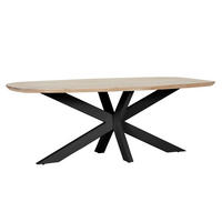 JEDÁLENSKÝ STÔL, dub, farba duba, 220/100/77 cm - čierna/farba duba, Modern, kov/drevo (220/100/77cm) - Livetastic