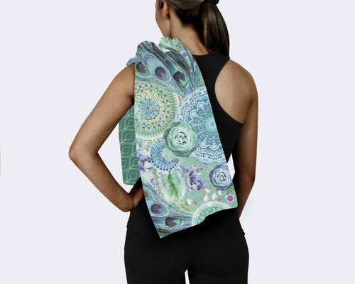 SPORTHANDTUCH 50/100 cm Grün, Petrol  - Petrol/Grün, Trend, Textil (50/100cm)