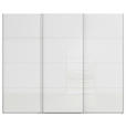 SCHWEBETÜRENSCHRANK 271/236/68 cm 3-türig Weiß  - Alufarben/Weiß, Basics, Glas/Holzwerkstoff (271/236/68cm) - Novel