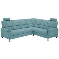 ECKSOFA Webstoff Blau  - Blau/Silberfarben, Design, Holz/Kunststoff (270/219cm) - Livetastic