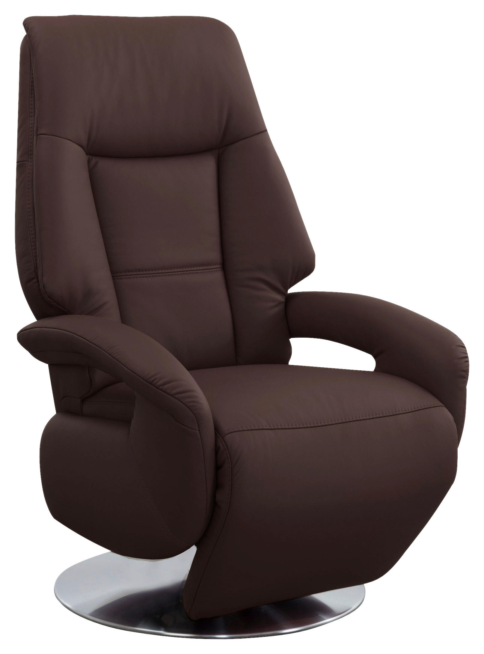 RELAXSESSEL in Leder Mokka  - Chromfarben/Mokka, Konventionell, Leder/Metall (74/111/77cm) - Sit & More