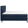 BOXSPRINGBETT 180/200 cm,  in Dunkelblau, Topper, H2 + H3 = mittel + fest  - Schwarz/Dunkelblau, Design, Textil/Metall (180/200cm) - Esposa