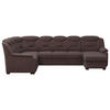 WOHNLANDSCHAFT in Chenille Braun  - Schwarz/Braun, Basics, Kunststoff/Textil (211/330/162cm) - MID.YOU