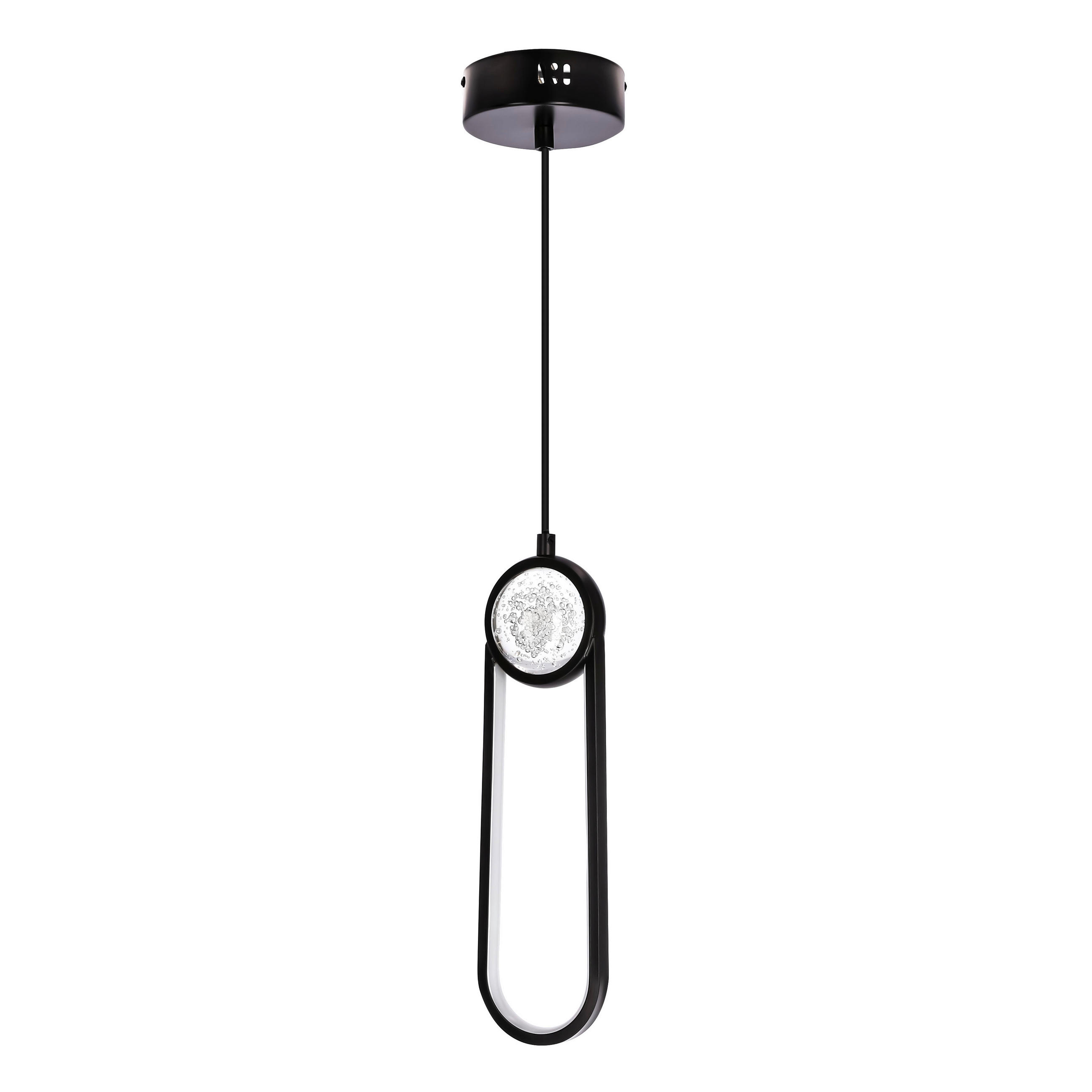LED-PENDELLEUCHTE Lacrima 10/7,8/120 cm  - Schwarz/Weiß, Design, Kunststoff/Metall (10/7,8/120cm)