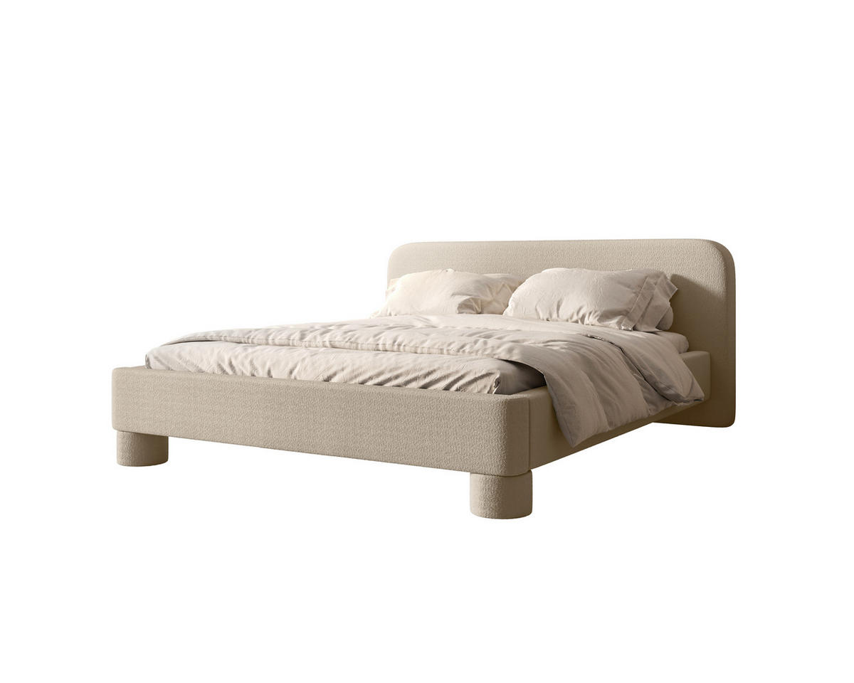 POLSTERBETT 160/200 cm,  in Creme, Lattenrost, Bettkasten,  - Creme/Schwarz, MODERN, Textil/Metall (160/200cm) - MID.YOU