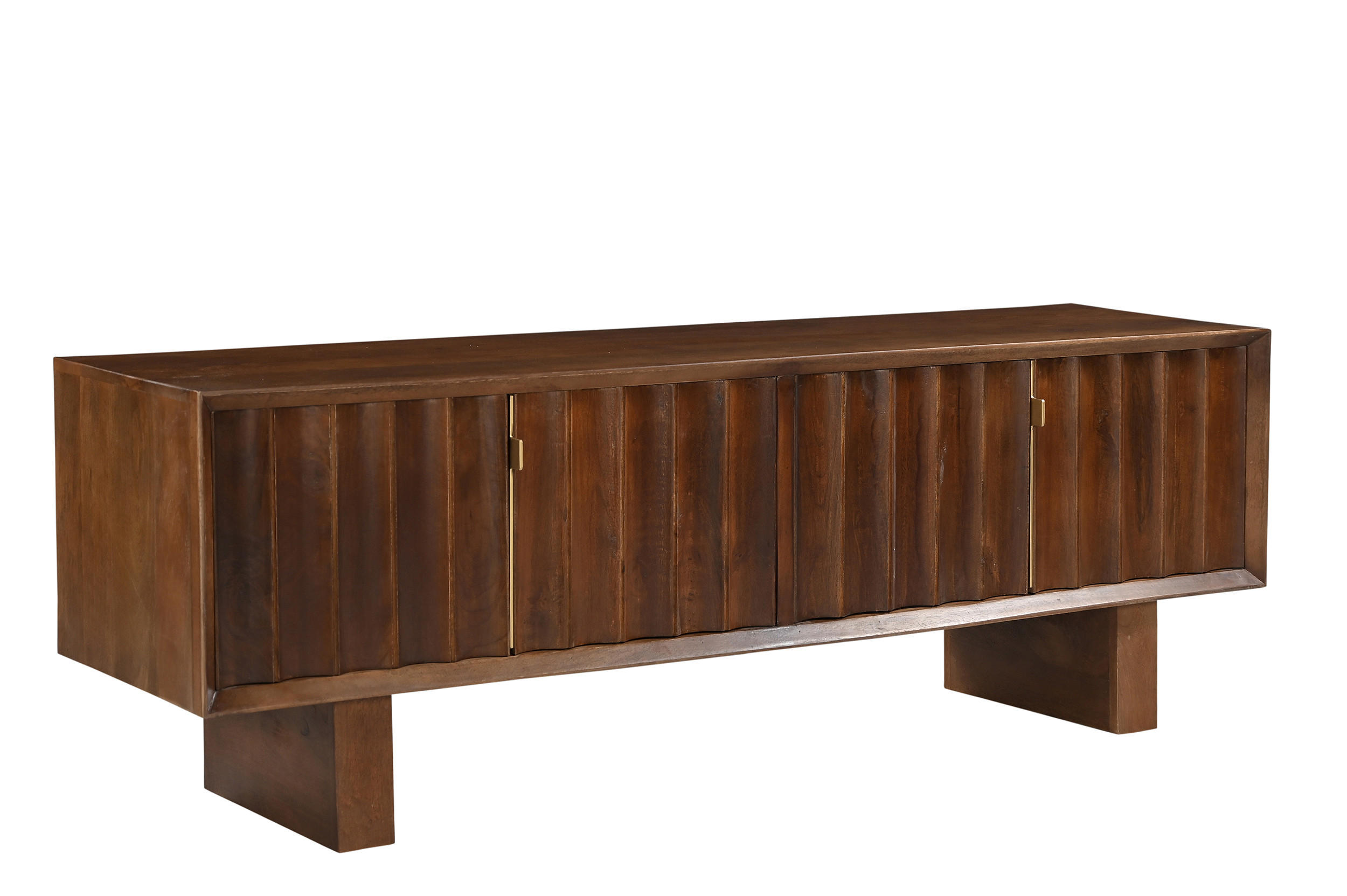 LOWBOARD  180/60/45 cm   - Messingfarben/Braun, Design, Holz/Metall (180/60/45cm) - MID.YOU