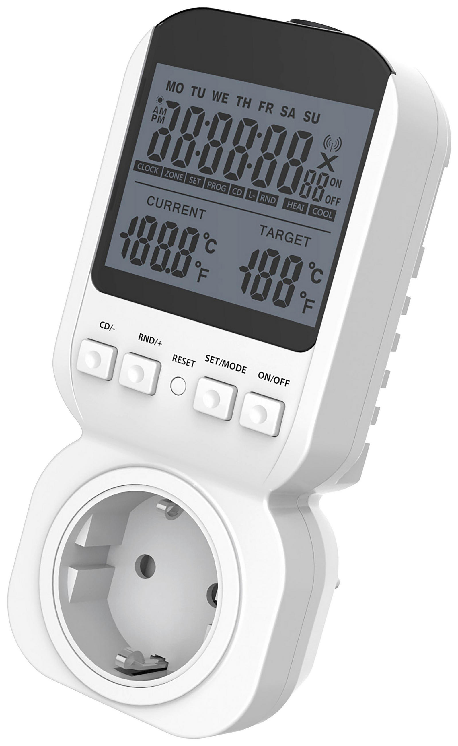 Steckdosenthermostat Eycos Eu-02 Weiß