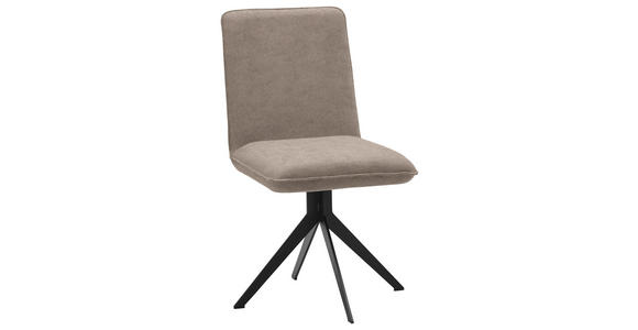 STUHL in Metall, Textil Schwarz, Hellbraun - Hellbraun/Schwarz, Design, Textil/Metall (46,5/87/64cm) - Voleo