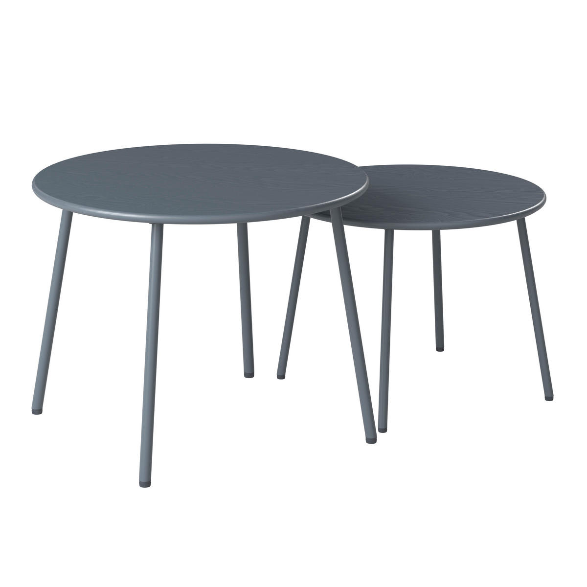 GARTEN-BEISTELLTISCHSET - Dunkelgrau, Modern, Metall (60/50/44/39cm) - Ambia Garden